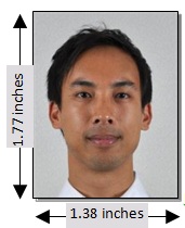 Incorrectly-sized passport photo example.